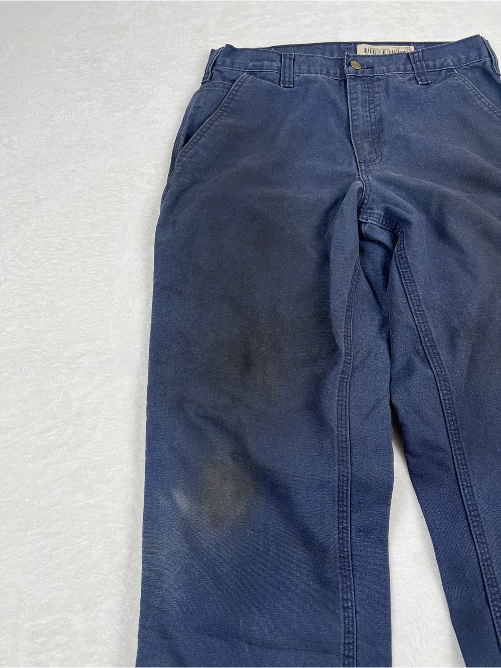 Carhartt Dungaree Fit Carpenter Pants Navy Duck Canvas 30x30 - Picture 2 of 7